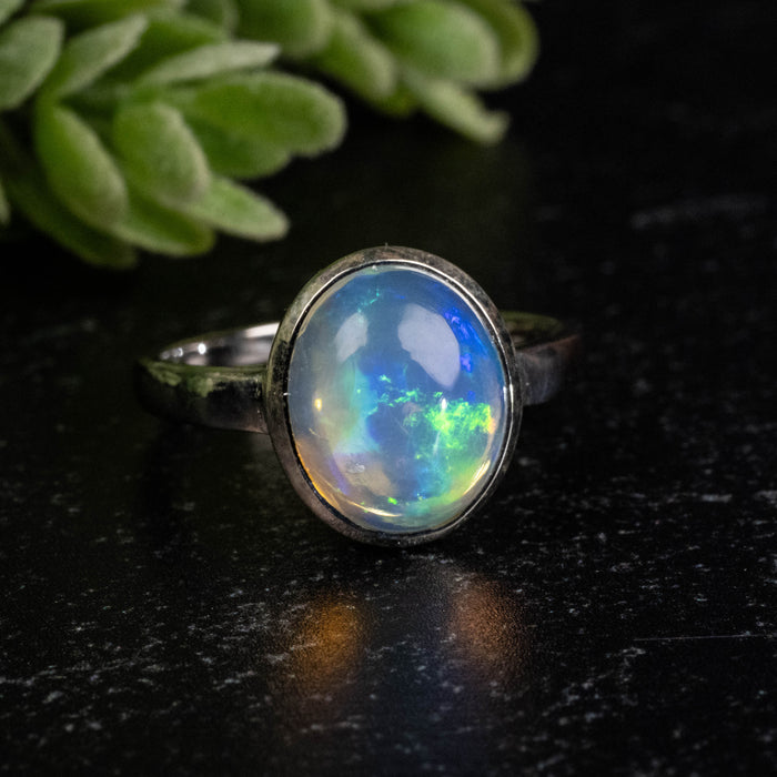 Ethiopian Opal Ring 11x9mm Size 7