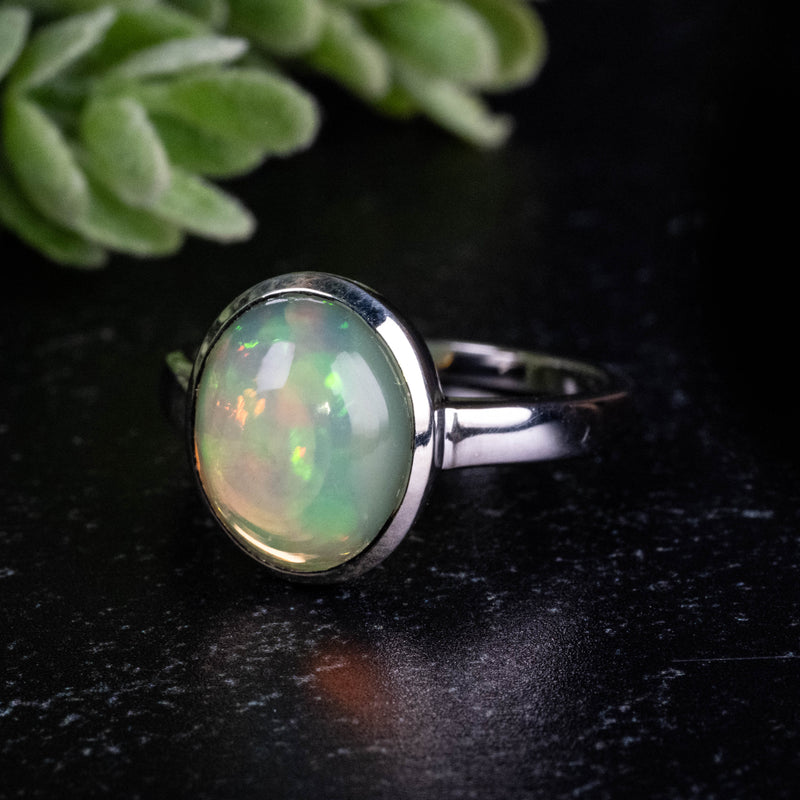Ethiopian Opal Ring 11x9mm Size 7
