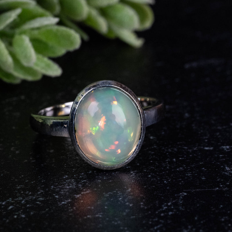 Ethiopian Opal Ring 11x9mm Size 7