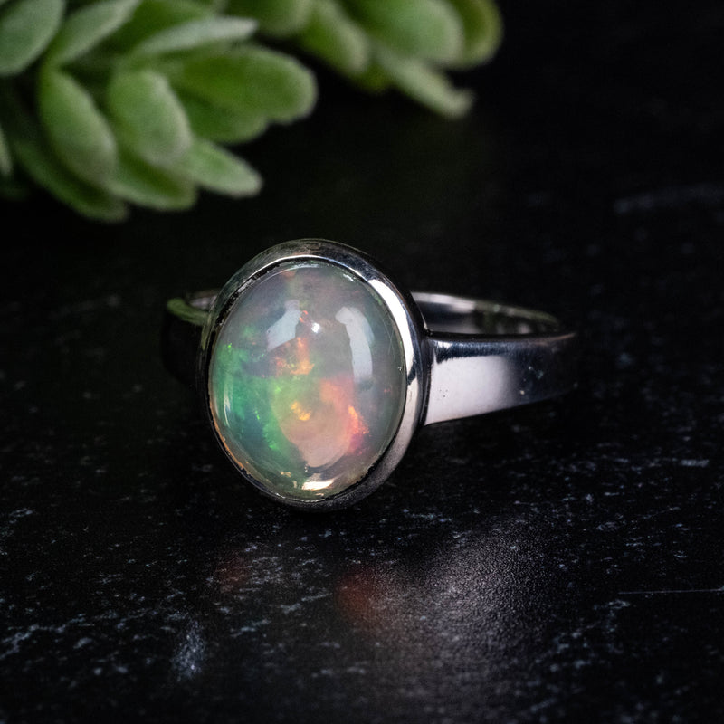 Ethiopian Opal Ring 11x9mm Size 7
