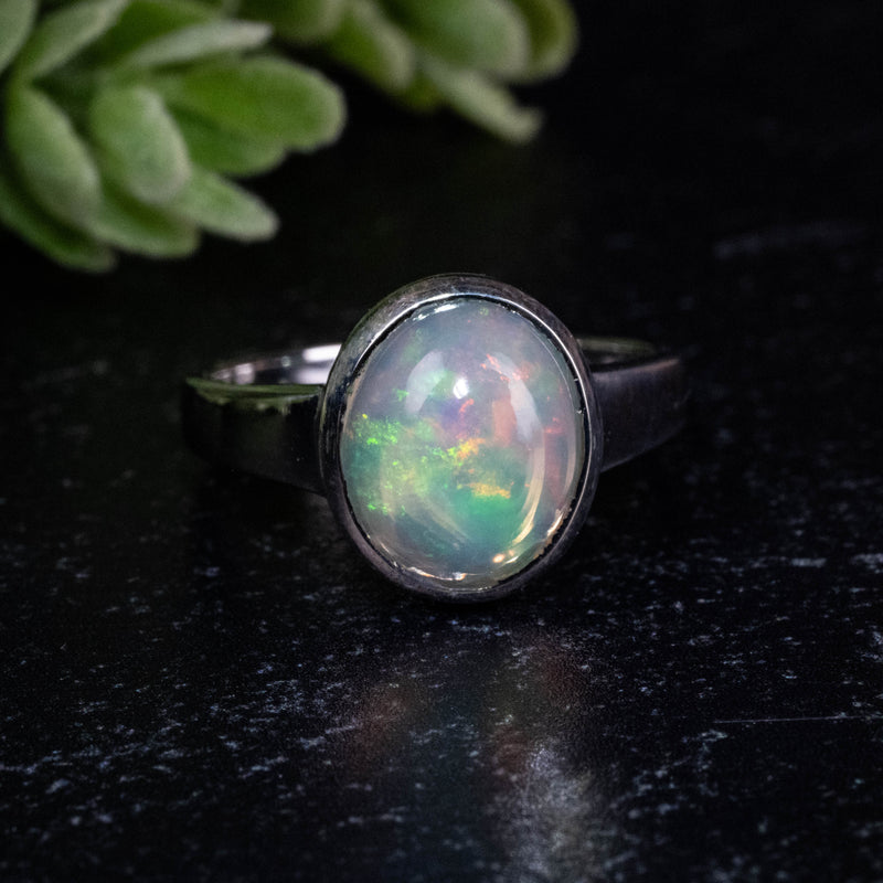 Ethiopian Opal Ring 11x9mm Size 7