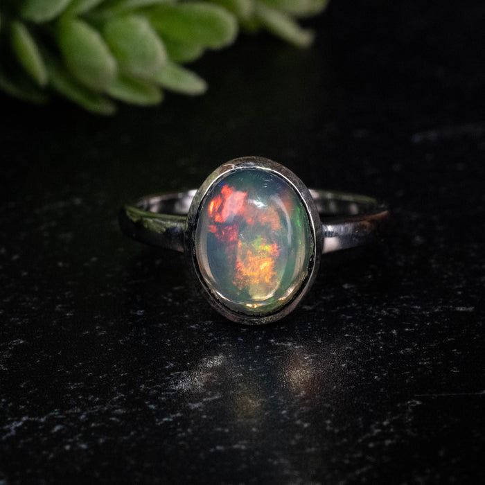 Ethiopian Opal Ring 10x8mm Size 7