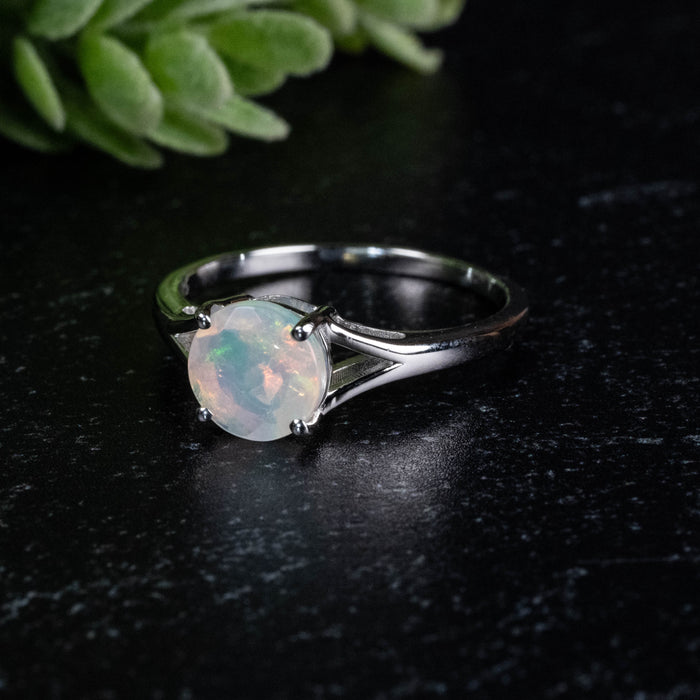 Ethiopian Opal Ring 7mm Size 7