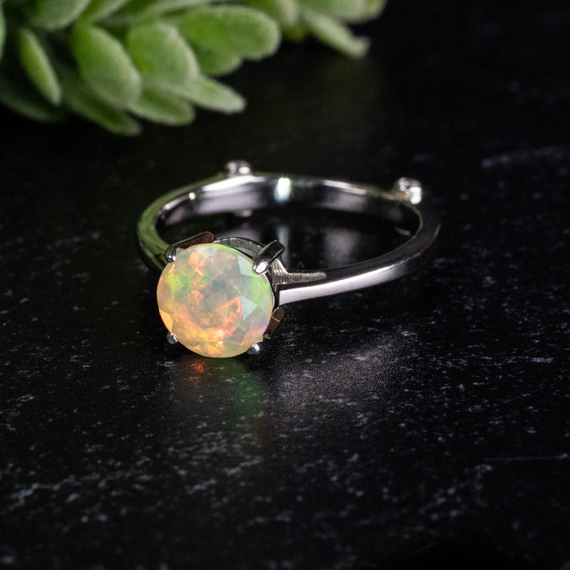 Ethiopian Opal Ring 7mm Size 7
