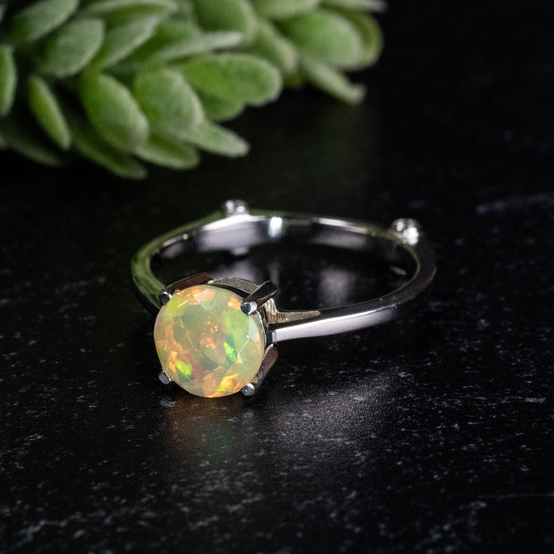 Ethiopian Opal Ring 7mm Size 8