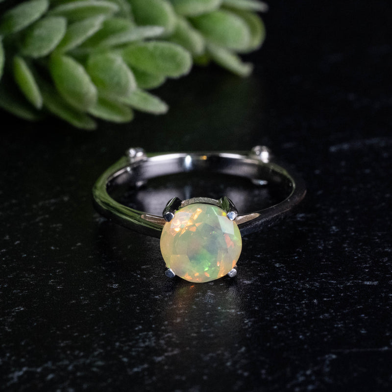 Ethiopian Opal Ring 7mm Size 8