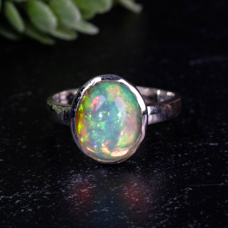 Ethiopian Opal Ring 12x10mm Size 8
