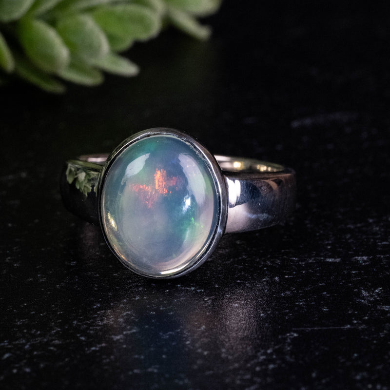 Ethiopian Opal Ring 12x10mm Size 8