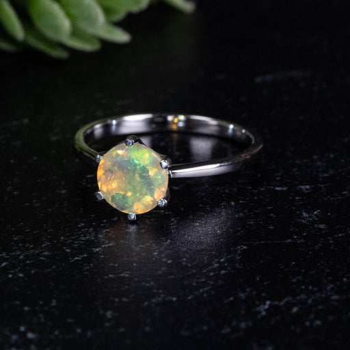 Ethiopian Opal Ring 7mm Size 8 - InnerVision Crystals