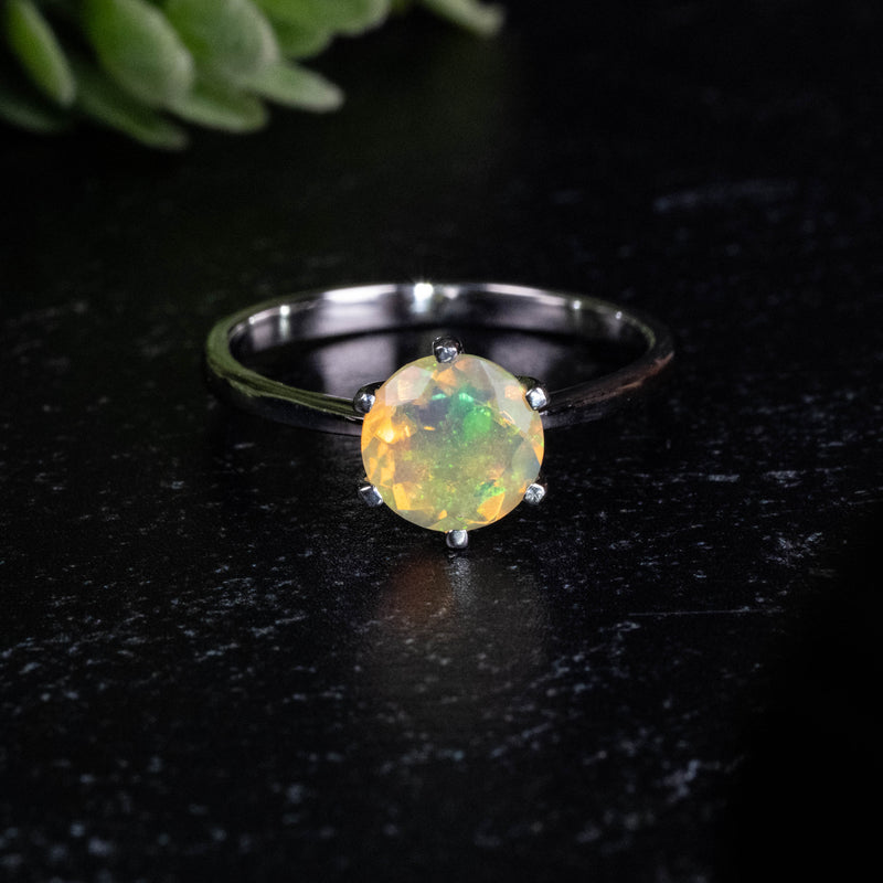 Ethiopian Opal Ring 7mm Size 8
