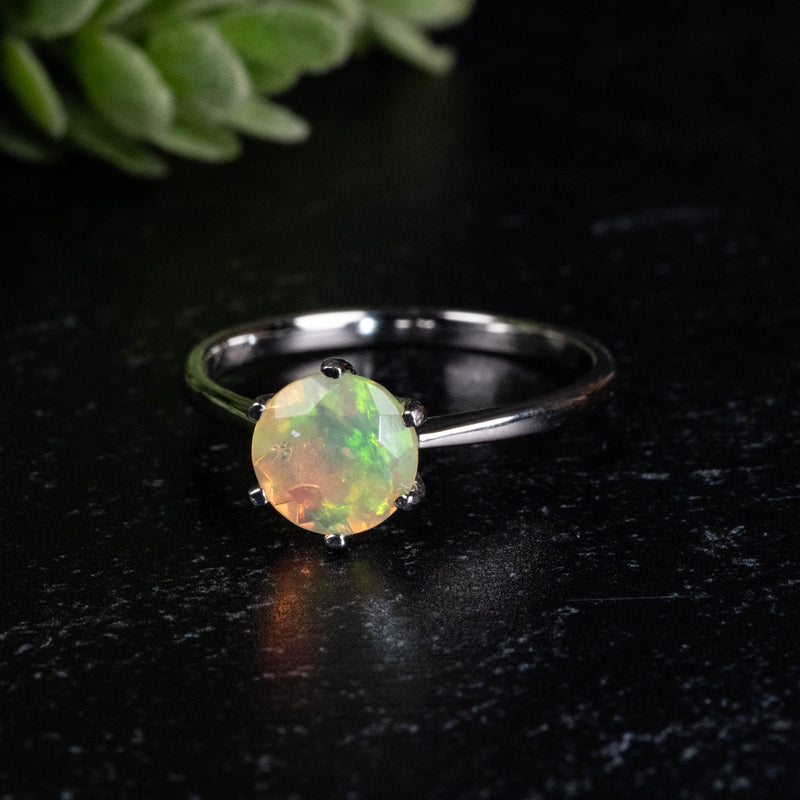Ethiopian Opal Ring 7mm Size 8