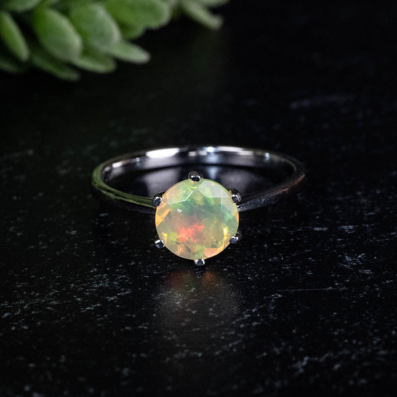 Ethiopian Opal Ring 7mm Size 8