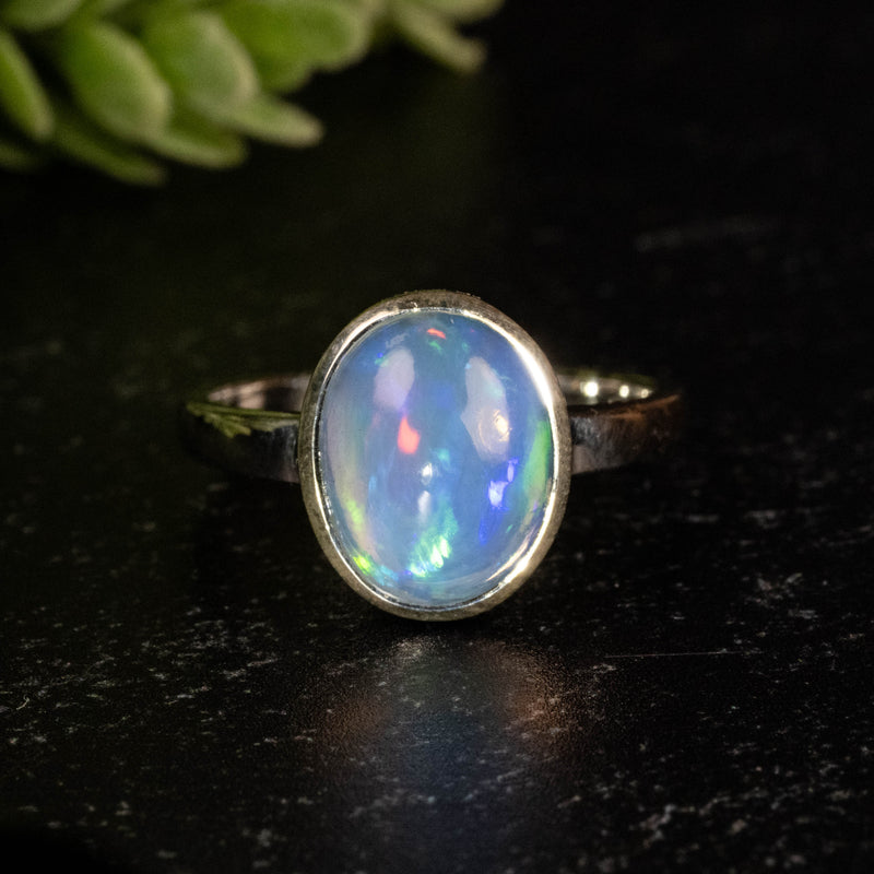 Ethiopian Opal Ring 11x9mm Size 8