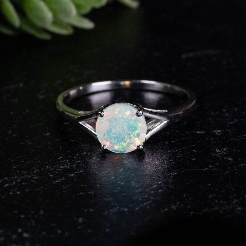 Ethiopian Opal Ring 7mm Size 9