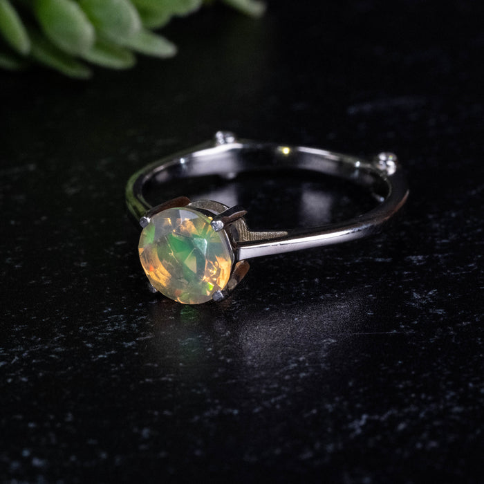 Ethiopian Opal Ring 7mm Size 9
