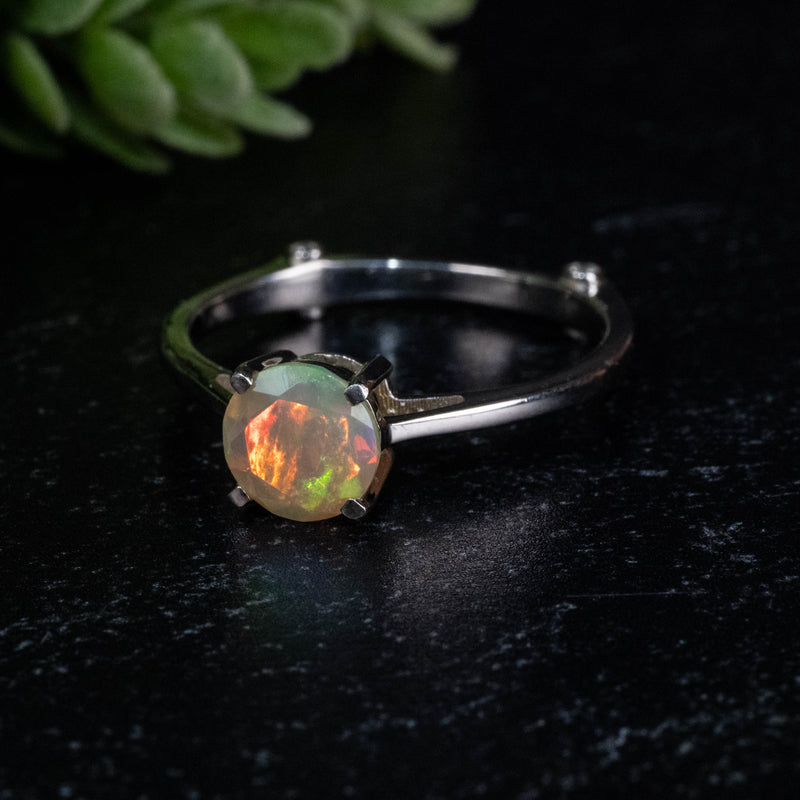 Ethiopian Opal Ring 7mm Size 10