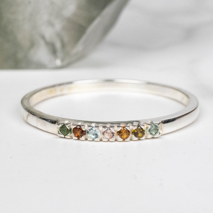 Tourmaline Ring 1mm Multi Stone Size 9