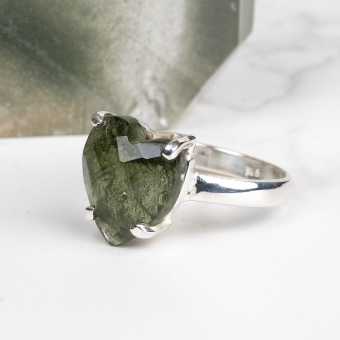 Moldavite Ring 13x11mm Size 7.25