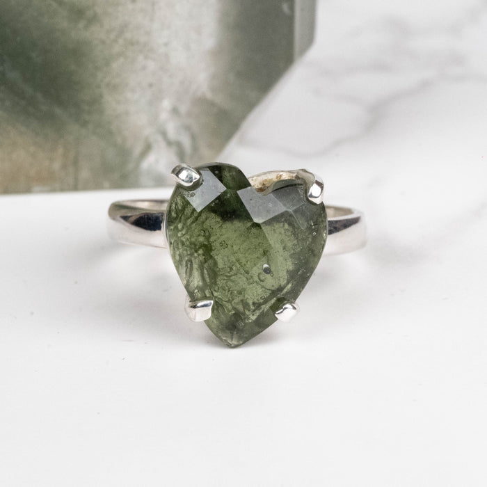 Moldavite Ring 13x11mm Size 7.25