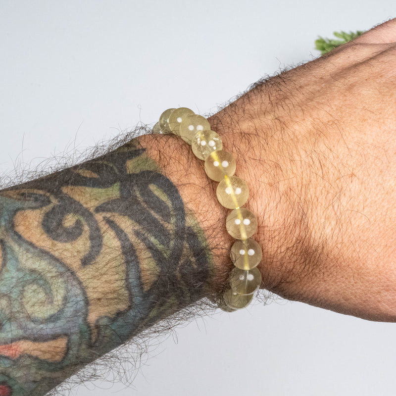 Libyan Desert Glass Bead Bracelet 26.25 g 10mm