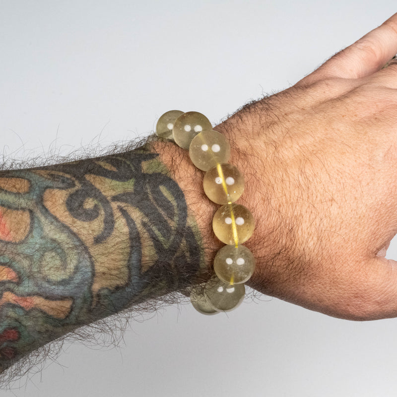 Libyan Desert Glass Bead Bracelet 68.43 g 16mm