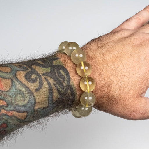 Libyan Desert Glass Bead Bracelet 68.43 g 16mm - InnerVision Crystals