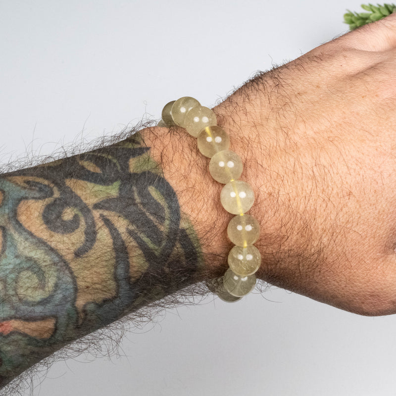 Libyan Desert Glass Bead Bracelet 35.08 g 12mm
