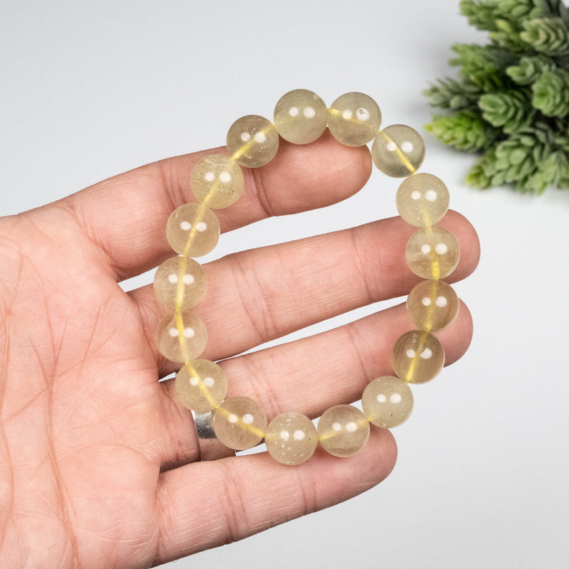 Libyan Desert Glass Bead Bracelet 35.08 g 12mm