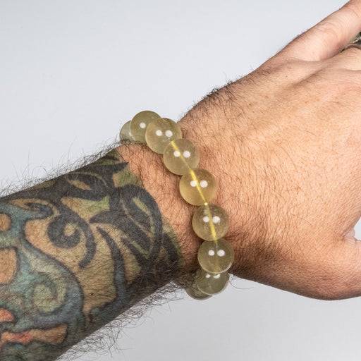 Libyan Desert Glass Bead Bracelet 57.45 g 15mm - InnerVision Crystals