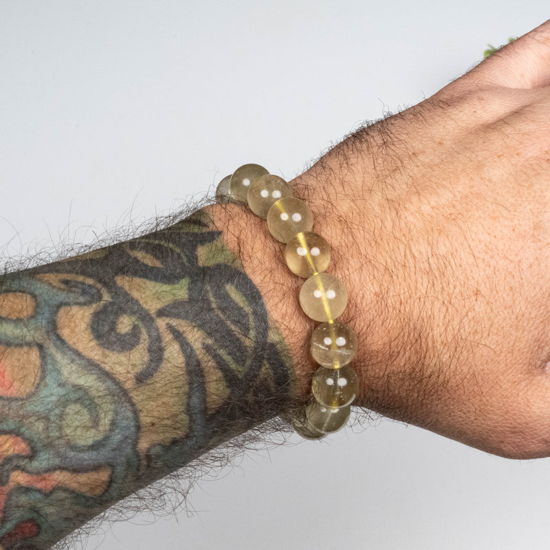 Libyan Desert Glass Bead Bracelet 38.09 g 12mm