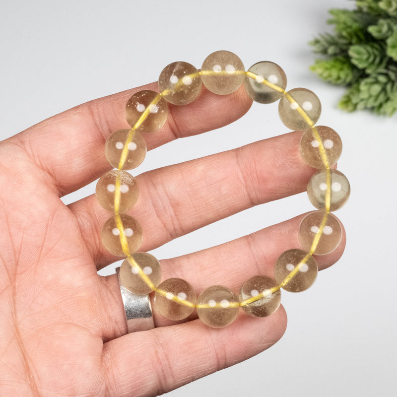 Libyan Desert Glass Bead Bracelet 38.09 g 12mm