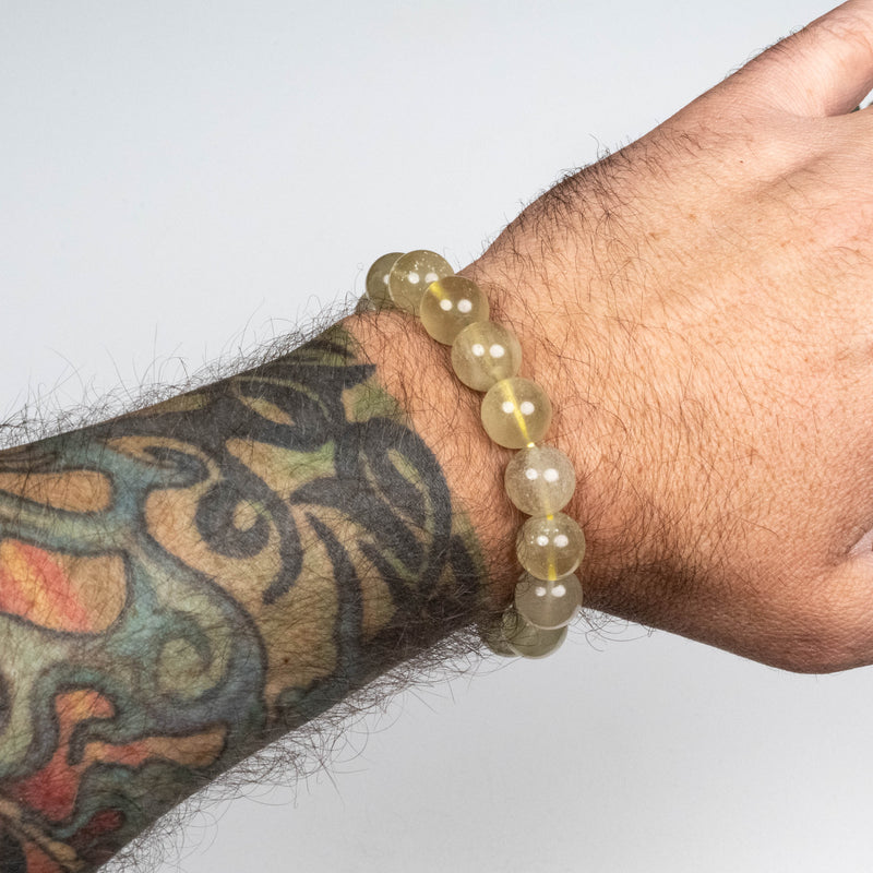 Libyan Desert Glass Bead Bracelet 38.78 g 12mm
