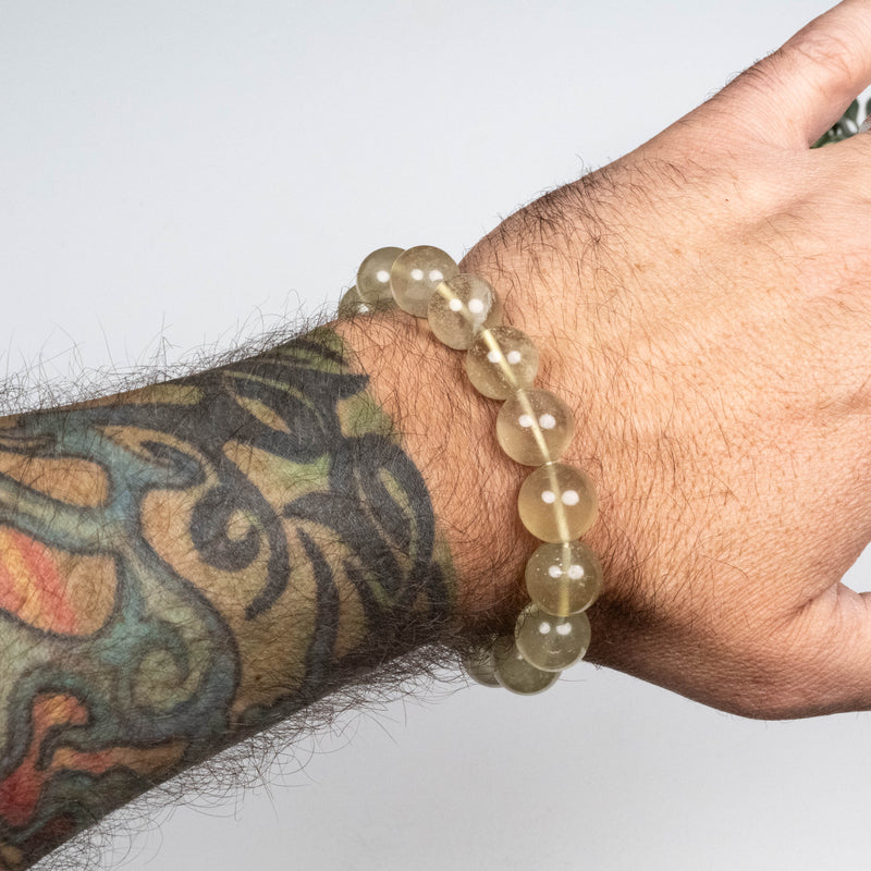 Libyan Desert Glass Bead Bracelet 49.16 g 13mm - InnerVision Crystals
