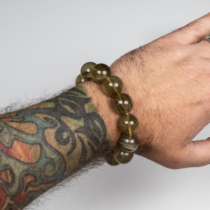 Libyan Desert Glass Bead Bracelet 71.13 g 16mm - InnerVision Crystals