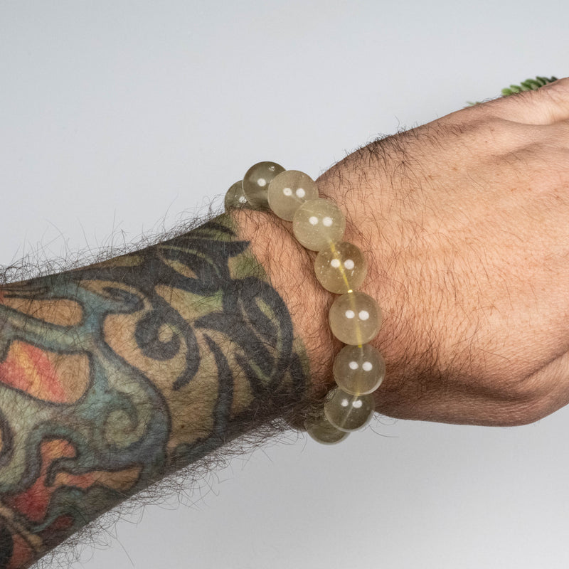 Libyan Desert Glass Bead Bracelet 56.62 g 15mm - InnerVision Crystals