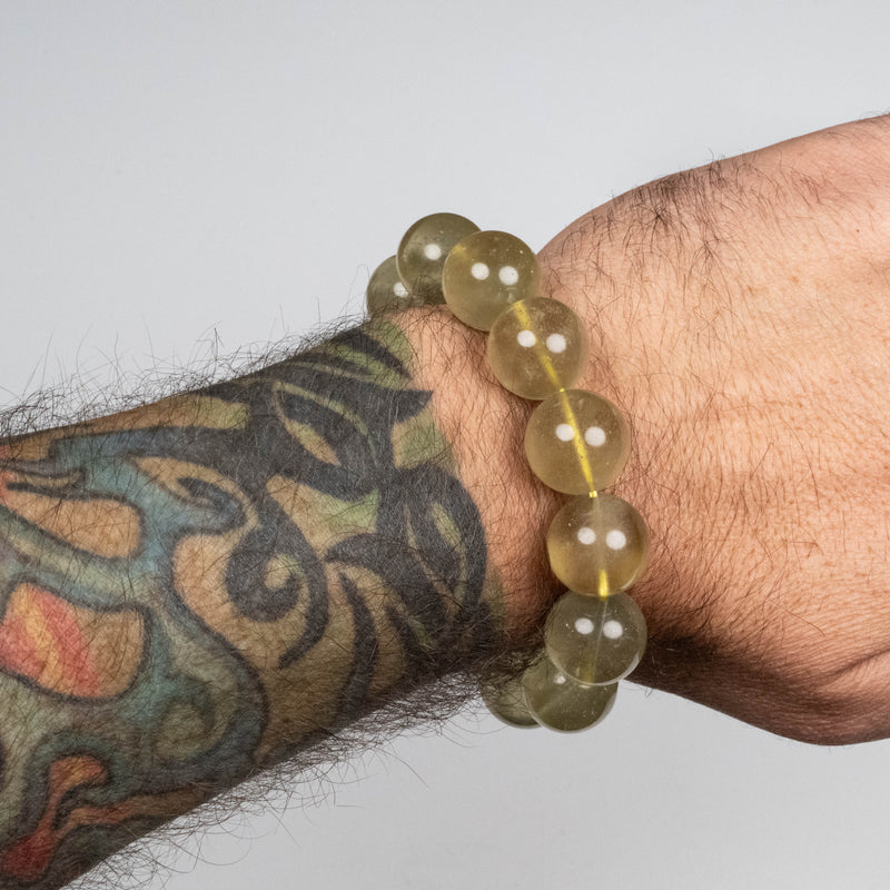 Libyan Desert Glass Bead Bracelet 77.50 g 17mm