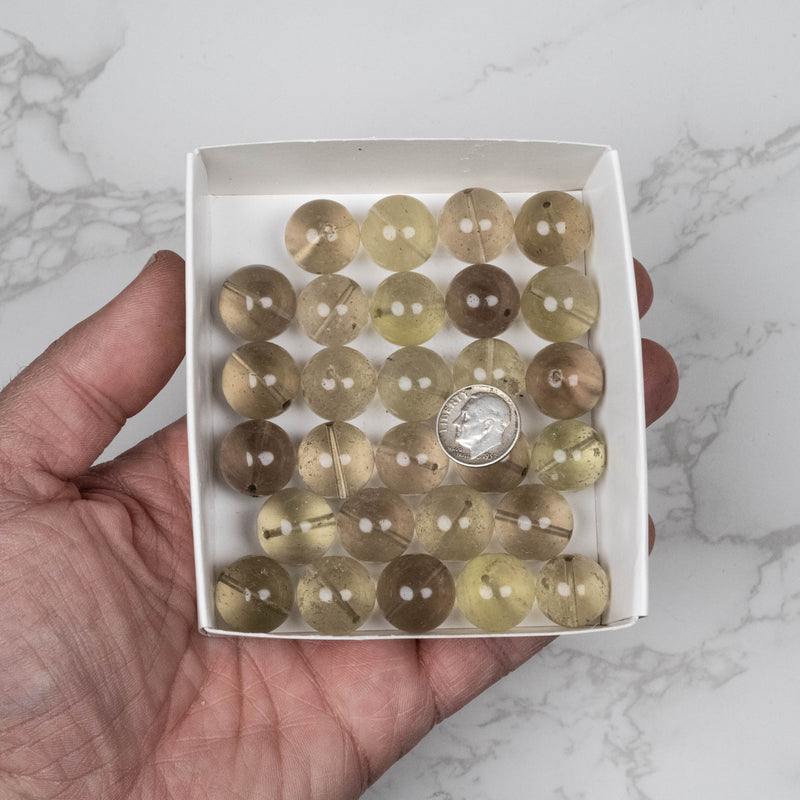 Libyan Desert Glass Beads 15-16mm | 130 gram Wholesale Lot