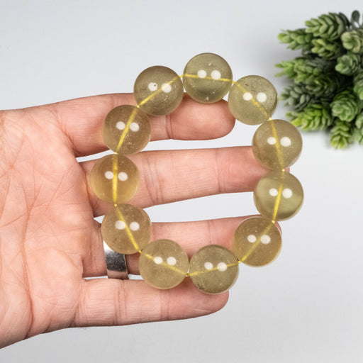 Libyan Desert Glass Bead Bracelet 96.29 g 19mm - InnerVision Crystals