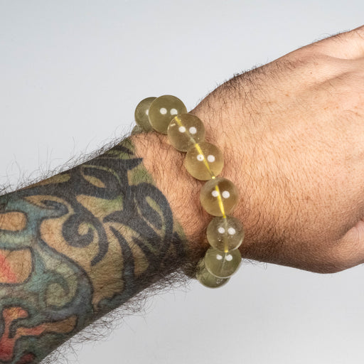 Libyan Desert Glass Bead Bracelet 73.00 g 16mm - InnerVision Crystals