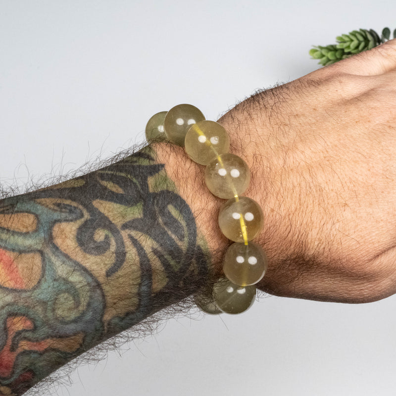 Libyan Desert Glass Bead Bracelet 77.85 g 17mm