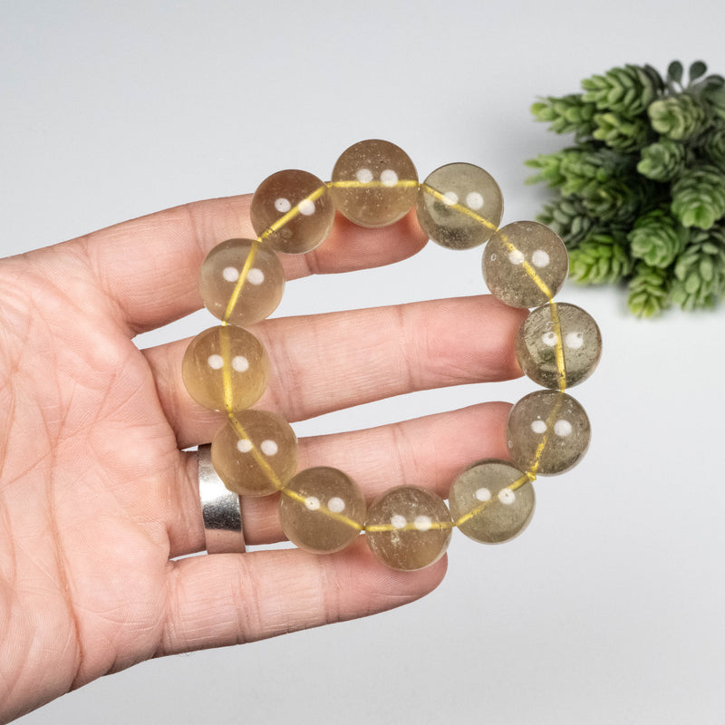 Libyan Desert Glass Bead Bracelet 77.47 g 17mm
