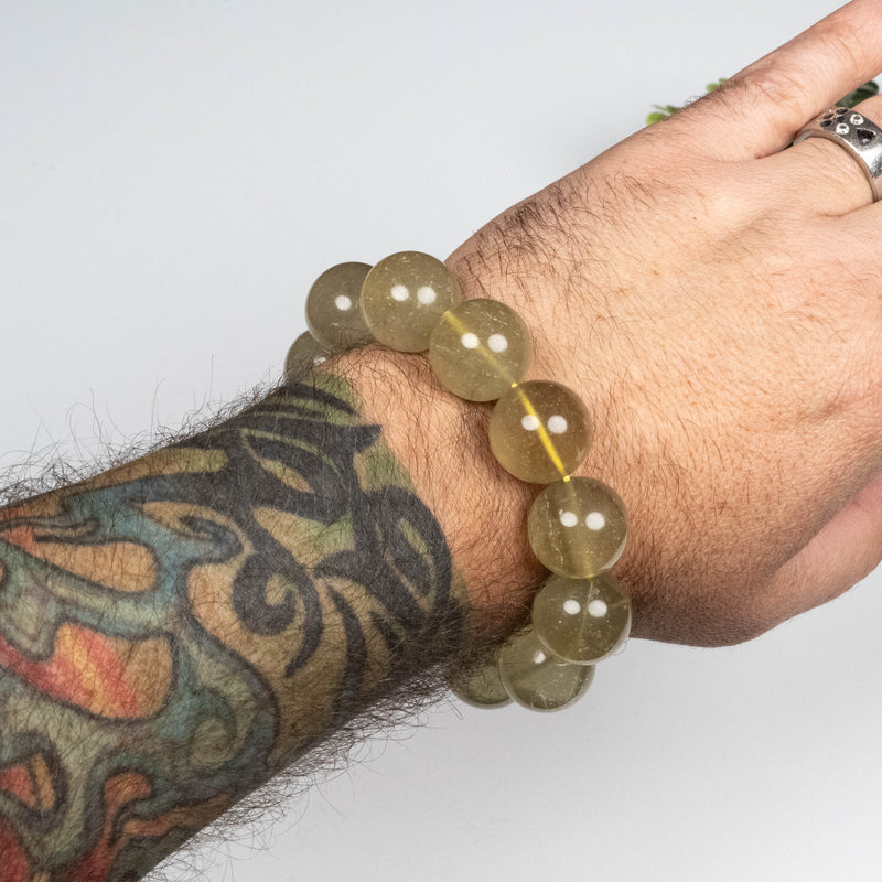 Libyan Desert Glass Bead Bracelet 105.46 g 19mm