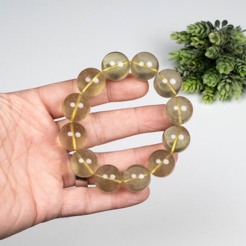 Libyan Desert Glass Bead Bracelet 90.25 g 18mm