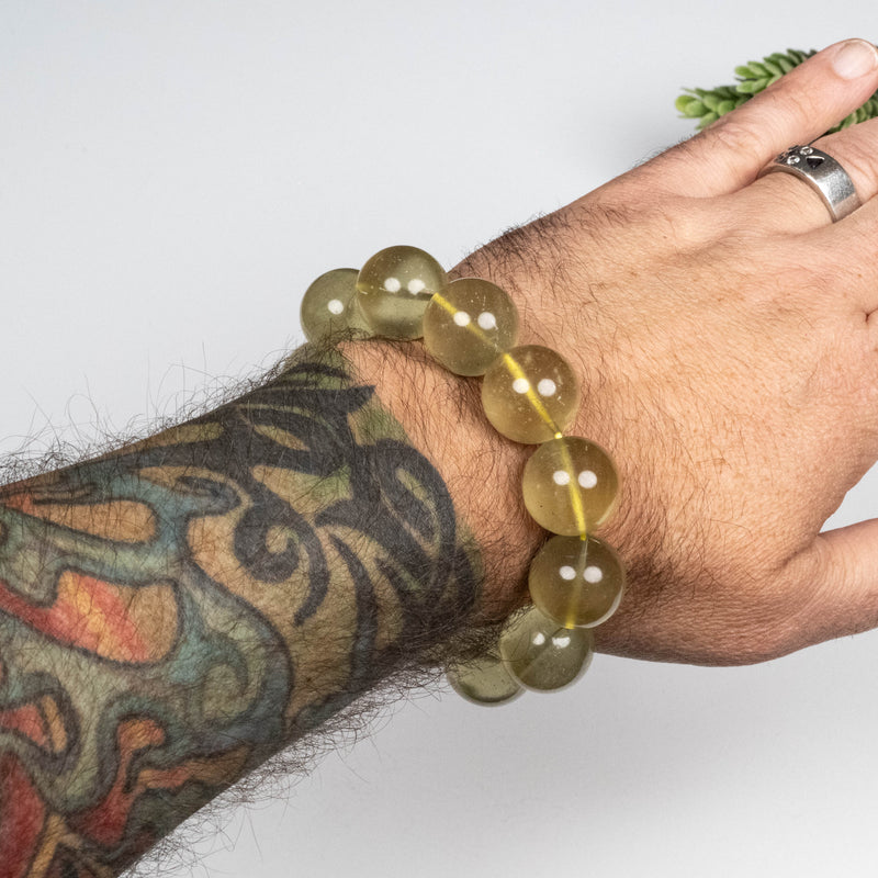 Libyan Desert Glass Bead Bracelet 98.48 g 19mm