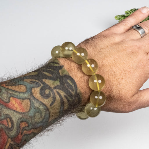 Libyan Desert Glass Bead Bracelet 98.48 g 19mm - InnerVision Crystals