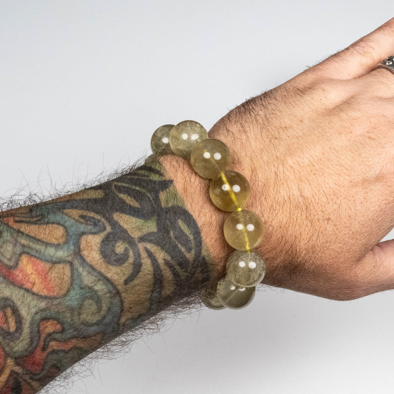 Libyan Desert Glass Bead Bracelet 78.00 g 17mm