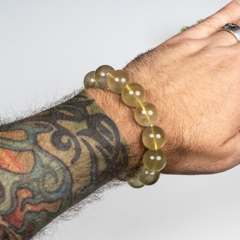 Libyan Desert Glass Bead Bracelet 67.00 g 15mm