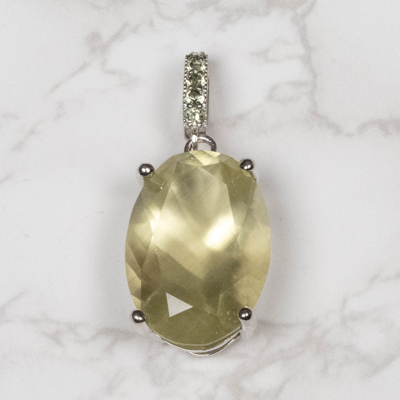 Libyan Desert Glass 36.45 ct + Moldavite Pendant 47x20mm