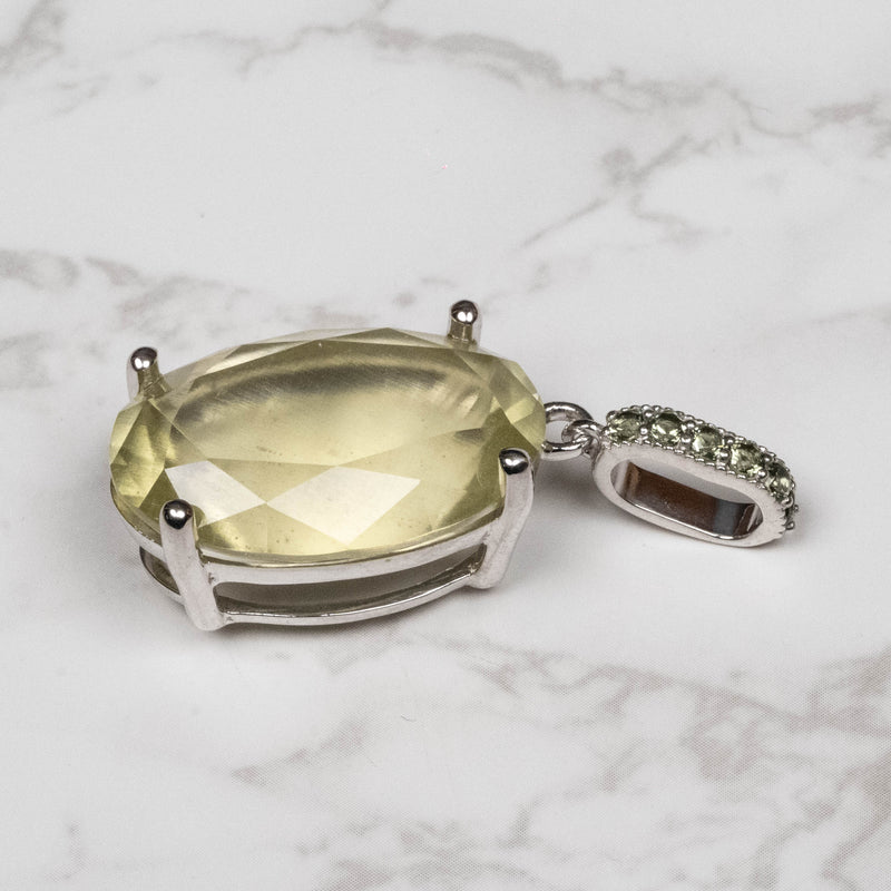 Libyan Desert Glass 36.45 ct + Moldavite Pendant 47x20mm