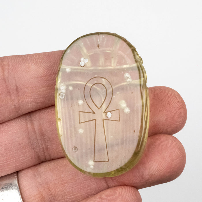 Libyan Desert Glass Scarab Gemstone Scarab 28.02 g 49x32mm